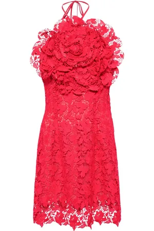 Oscar de la Renta Vestido corto con apliques florales