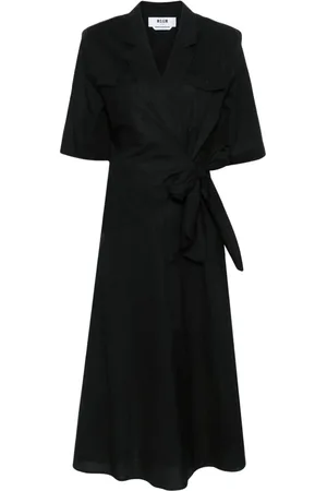 Msgm Vestido midi cruzado