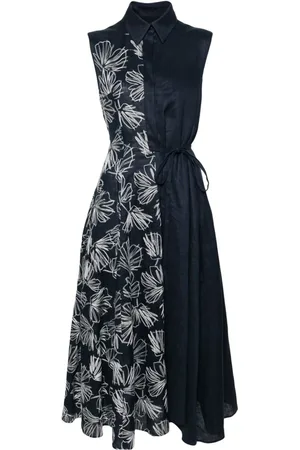 TALBOT RUNHOF Vestido camisero con bordado floral