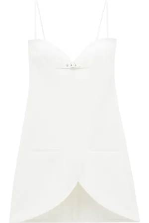 Courrèges Vestido corto Ellipse con diseño arrugado