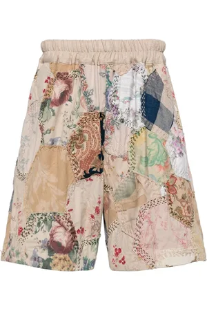 BY WALID Pantalones cortos de chándal con diseño patchwork