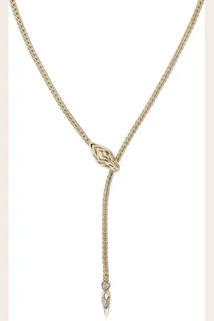 John Hardy Collar Naga Lariat en oro amarillo de 14 ct con diamantes
