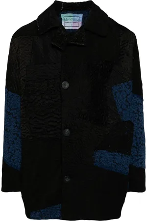 BY WALID Abrigo con botones y diseño patchwork