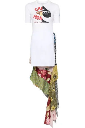 Marine Serre Vestido estilo camiseta Regenerated
