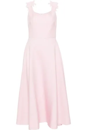 VALENTINO GARAVANI Vestido midi acampanado con apliques florales