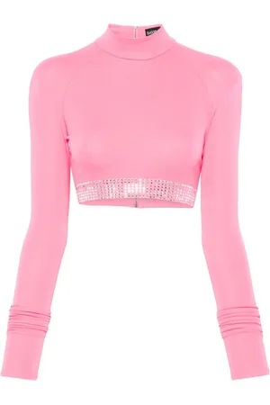 DAVID KOMA Top corto con apliques en strass