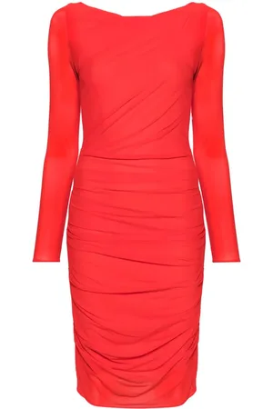 TALBOT RUNHOF Vestido midi fruncido