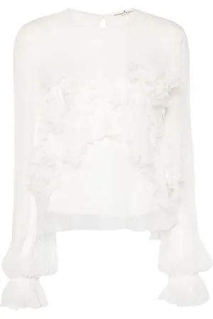 ERMANNO SCERVINO Blusa con apliques florales