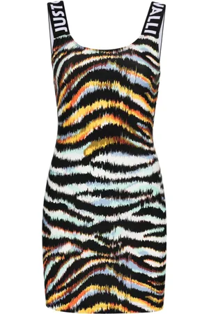 Roberto Cavalli Vestido corto con estampado ikat