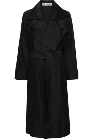 Issey Miyake Abrigo largo Shaped Membrane con cinturón