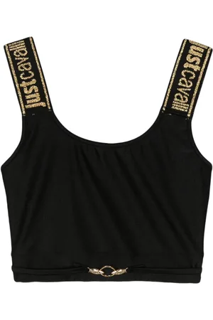 Roberto Cavalli Top corto con placa del logo