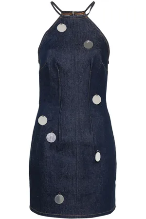 DAVID KOMA Vestido vaquero con detalle de espejo