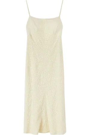Jil Sander Vestido midi con encaje bordado