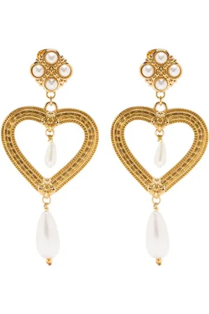 Moschino Pendientes de clip con diseño de corazón