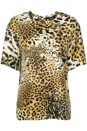 Roberto Cavalli Blusa con estampado de leopardo