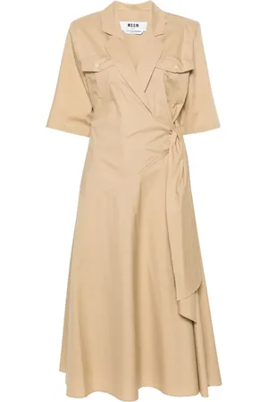Msgm Vestido midi cruzado