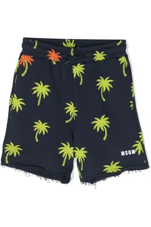 Msgm Bermudas con palmera estampada