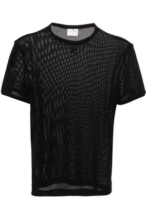 Courrèges Camiseta de malla con cuello redondo