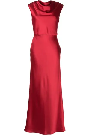 Amsale Vestido largo con cuello desbocado