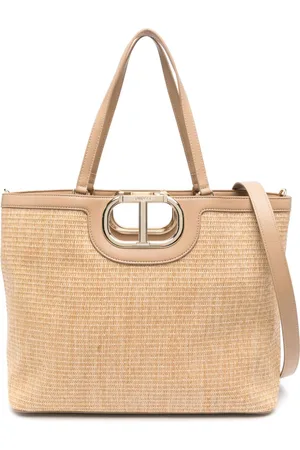Twin-Set Bolso shopper Lila con placa del logo