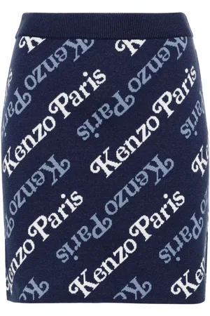 Kenzo Minifalda Verdy con logo en intarsia