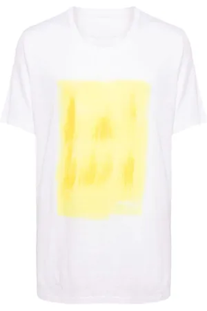 120% Lino Camiseta con pintura estampada
