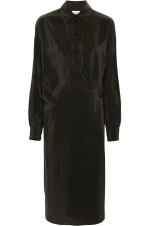 LEMAIRE Vestido camisero midi asimétrico