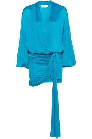 BLUMARINE Vestido corto cruzado con manga larga