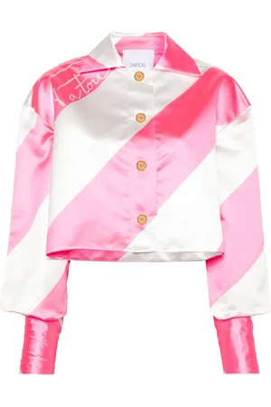 Patou Chaqueta corta a rayas diagonales