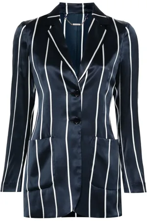 Kiton Blazer de seda a rayas