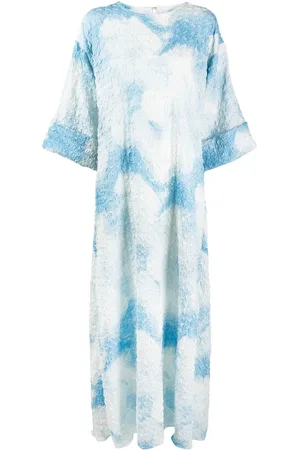 Bambah Vestido tipo caftán en jacquard con nubes estampadas