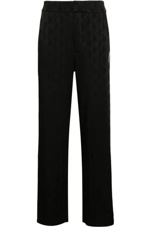 Marine Serre Pantalones rectos con luna creciente en jacquard