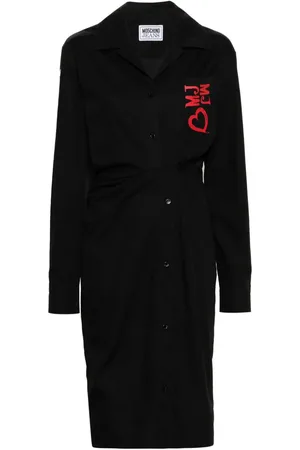 Moschino Vestido midi con logo bordado
