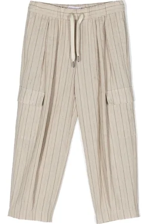 Brunello Cucinelli Pantalones cargo a rayas diplomáticas