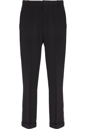 Balmain Pantalones de vestir con detalles de strass
