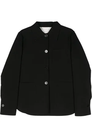 Jil Sander Sobrecamisa de algodón con cuello de pico