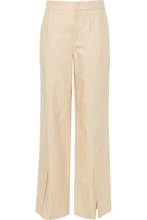 Twin-Set Pantalones rectos con dobladillo y abertura