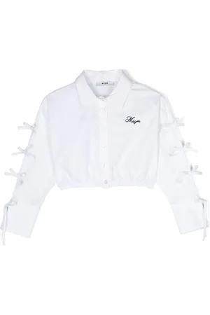 Msgm Camisa de popelina con detalles de lazos