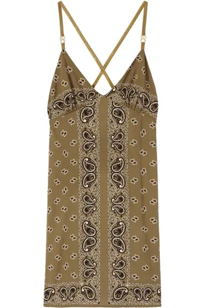 Palm Angels Slip dress con estampado de cachemira