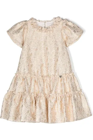 MONNALISA Vestido a capas con hilos metalizados