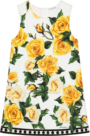Dolce & Gabbana Vestido con rosa estampada