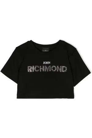 John Richmond Camiseta corta con logo de strass