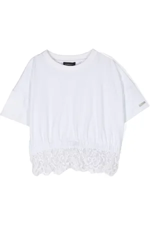 MONNALISA Camiseta con paneles de encaje