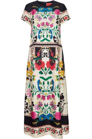 La DoubleJ Vestido largo Swing con estampado floral