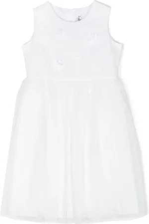 Il gufo Vestido acampanado con apliques florales
