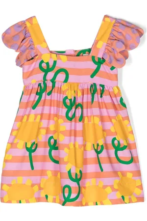 Stella McCartney Vestido con estampado floral y cuello cuadrado