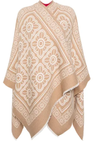 La DoubleJ Poncho reversible con estampado Tiles