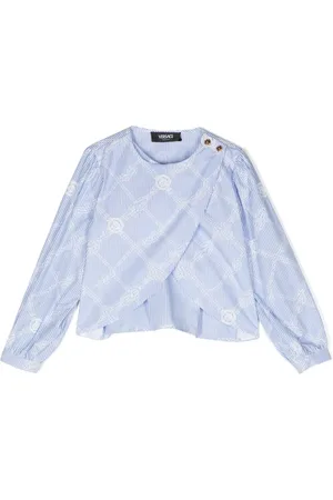 VERSACE Blusa asimétrica a rayas
