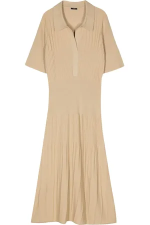 Joseph Vestido midi con cuello con abertura