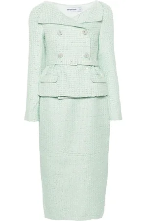 Self-Portrait Vestido midi con doble botonadura
